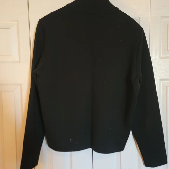 Full Zip Merino Wool W/pockets By Cruciani, Black, XL
